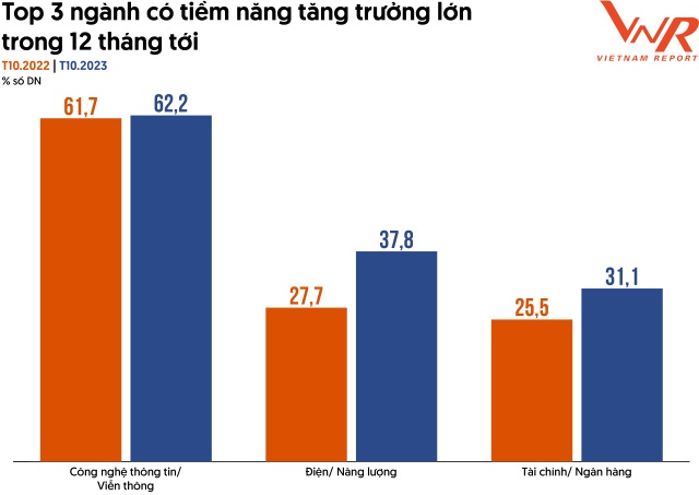 Top 3 ngành có tiềm năng tăng trưởng lớn trong 12 tháng tới.