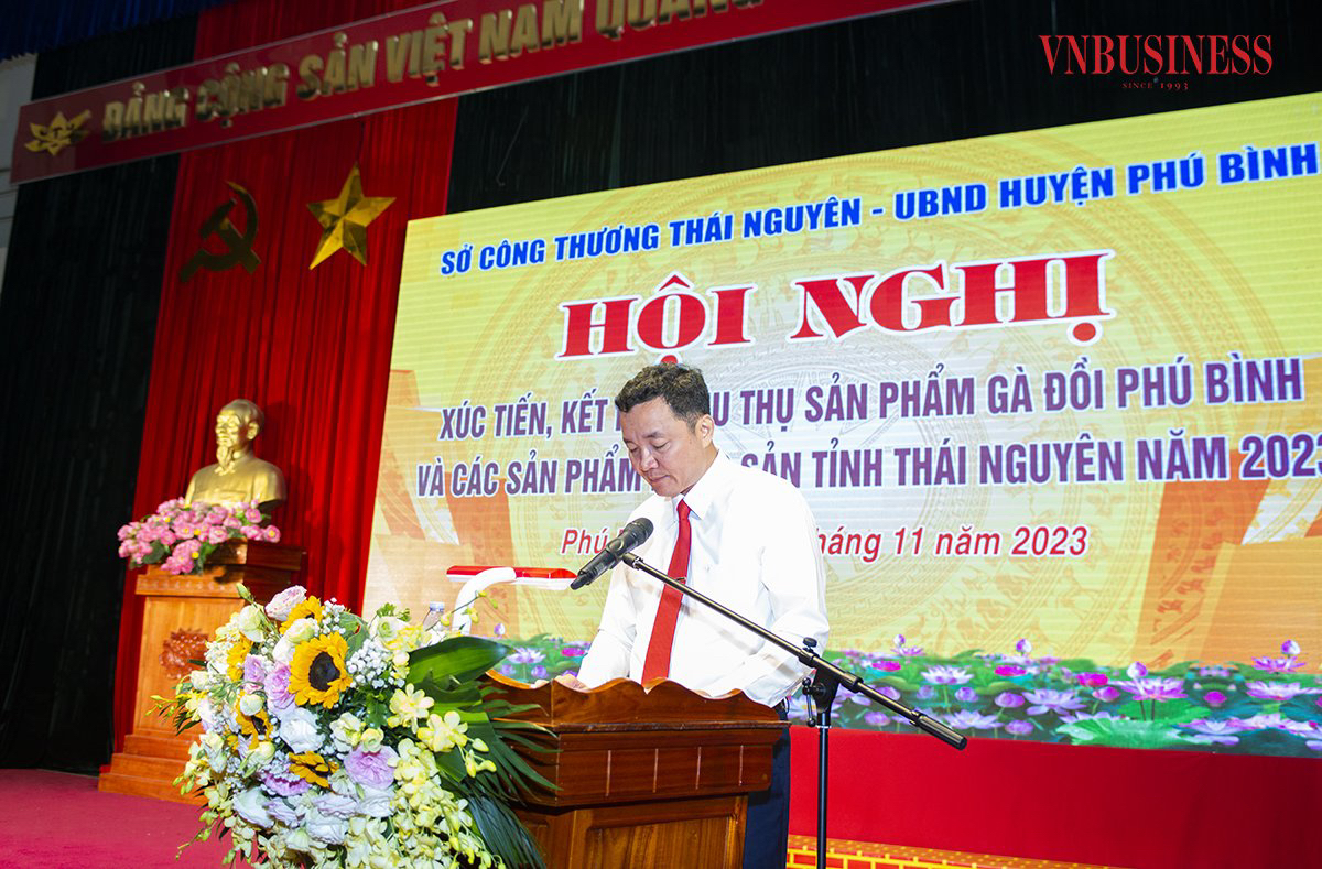 Chủ tịch UBND huyện Phú Bình Lê Thanh Sơn khẳng định, xúc tiến thương mại sẽ giúp cung-cầu gặp được nhau.