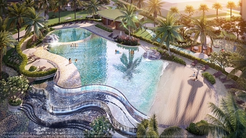 Hồ bơi nước mặn Marina Pool tại The Beverly là nơi cư dân được đắm mình trong làn nước mát, thư giãn mỗi ngày.