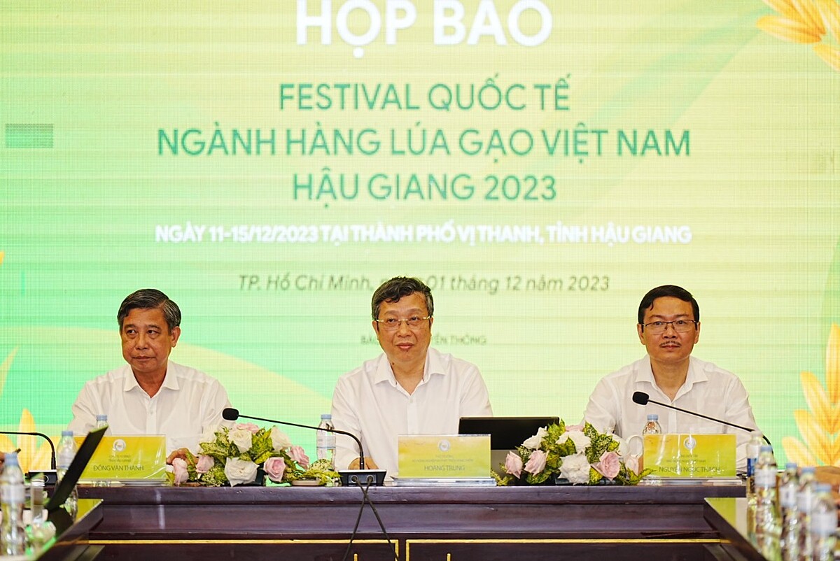Ban tổ chức giới thiệu các hoạt động diễn ra tại Festival quốc tế ngành hàng lúa gạo Việt Nam - Hậu Giang 2023.