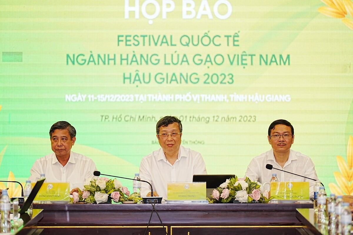 Ban tổ chức giới thiệu các hoạt động diễn ra tại Festival quốc tế ngành hàng lúa gạo Việt Nam - Hậu Giang 2023.