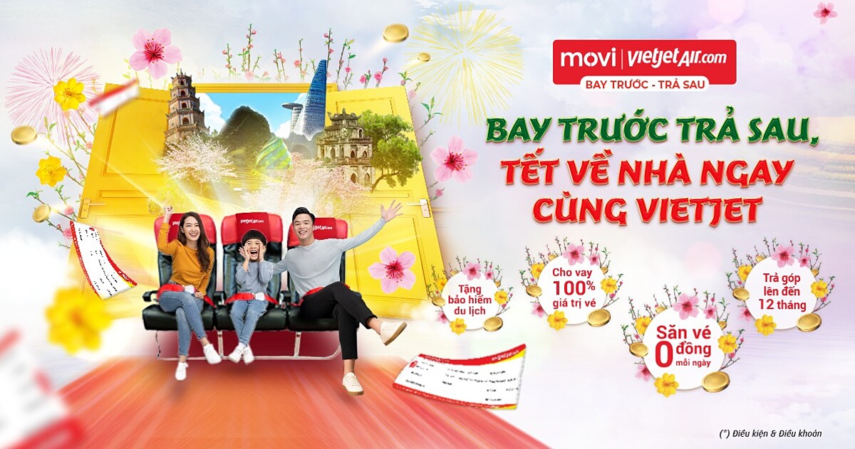 Vietjet mang tới cho khách hàng nhiều ưu đãi cùng giải pháp tài chính trực tuyến “Bay trước - Trả sau” với thủ tục dễ dàng, thuận tiện, không lo giá vé.