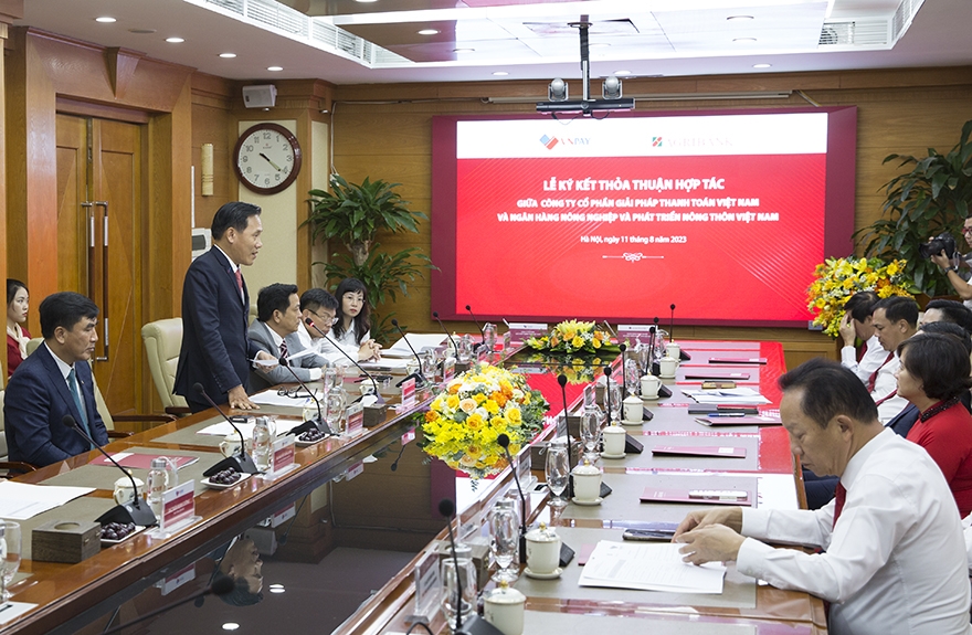 Chủ tịch HĐQT VNPAY Trần Trí Mạnh phát biểu tại Lễ ký kết.