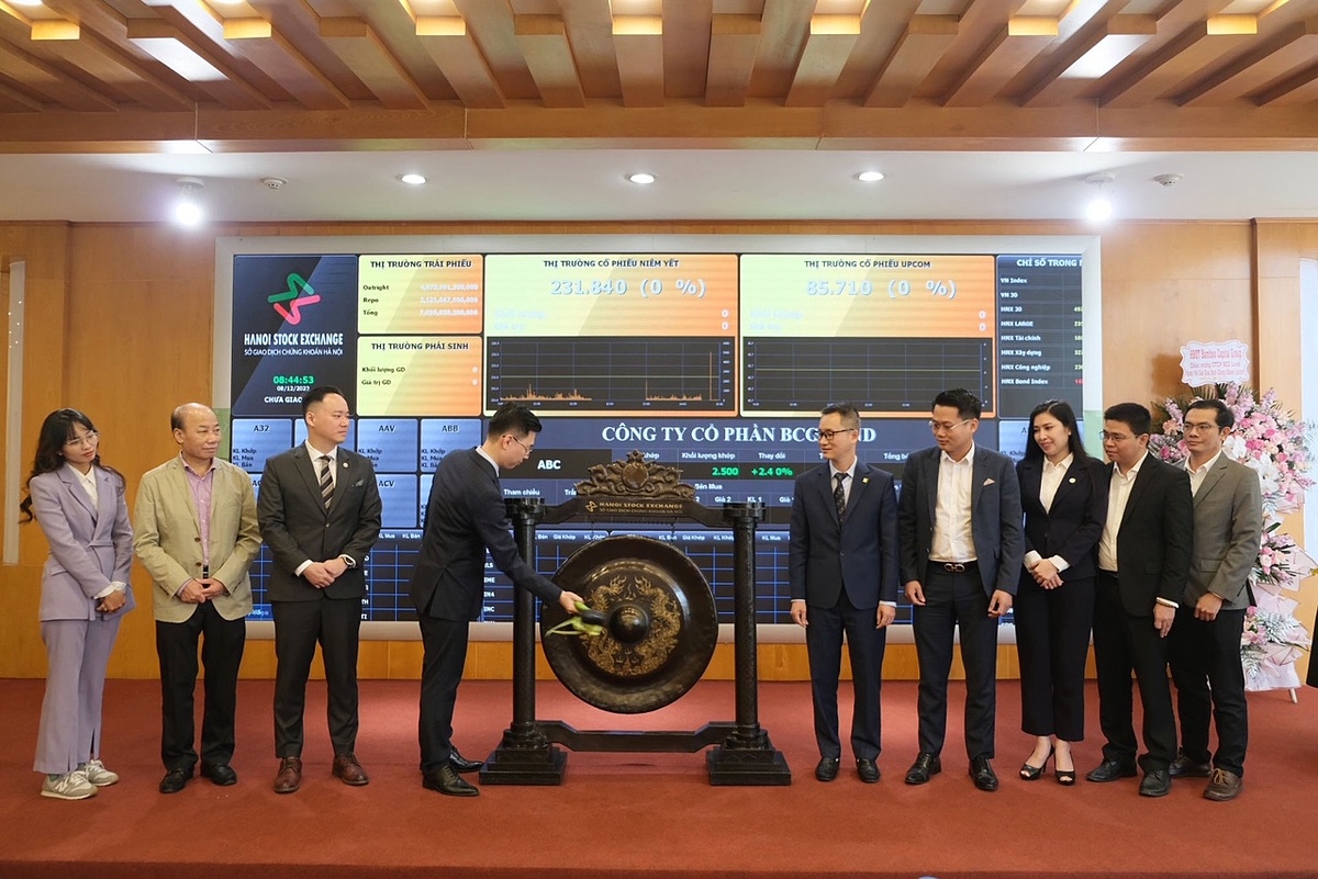 Lễ đánh cồng khai trương phiên giao dịch đầu tiên của BCR trên sàn UPCoM.