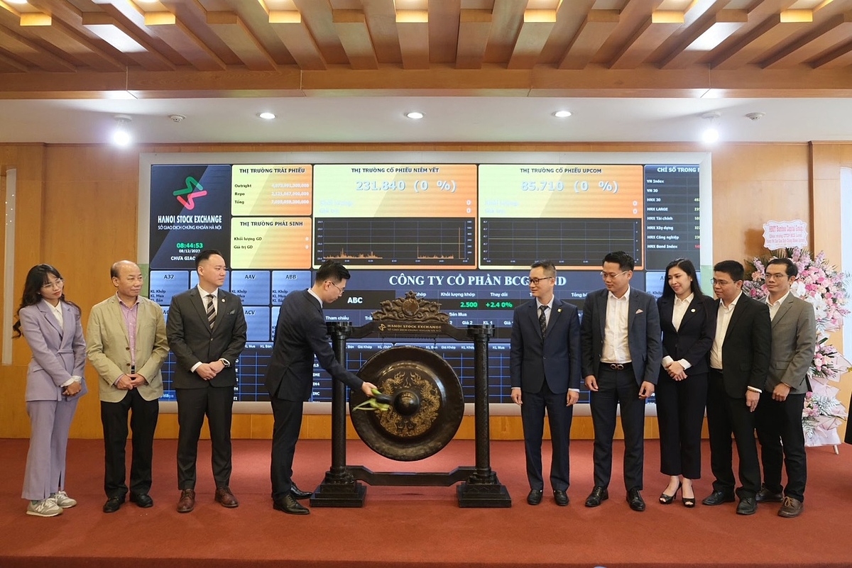 Lễ đánh cồng khai trương phiên giao dịch đầu tiên của BCR trên sàn UPCoM.