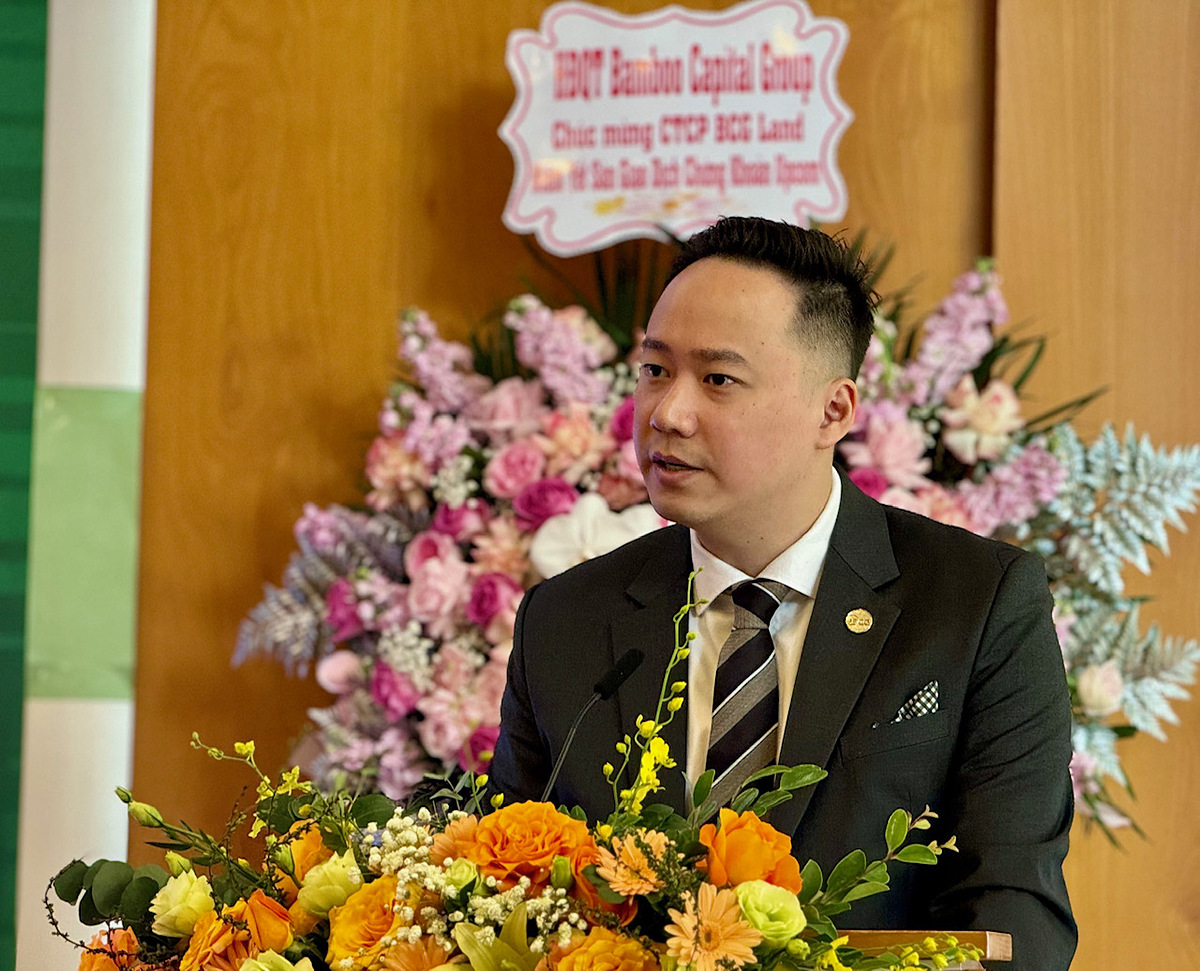 Ông Tan Bo Quan, Andy – Chủ tịch Hội đồng quản trị BCG Land - phát biểu tại lễ khai trương giao dịch cổ phiếu BCR.