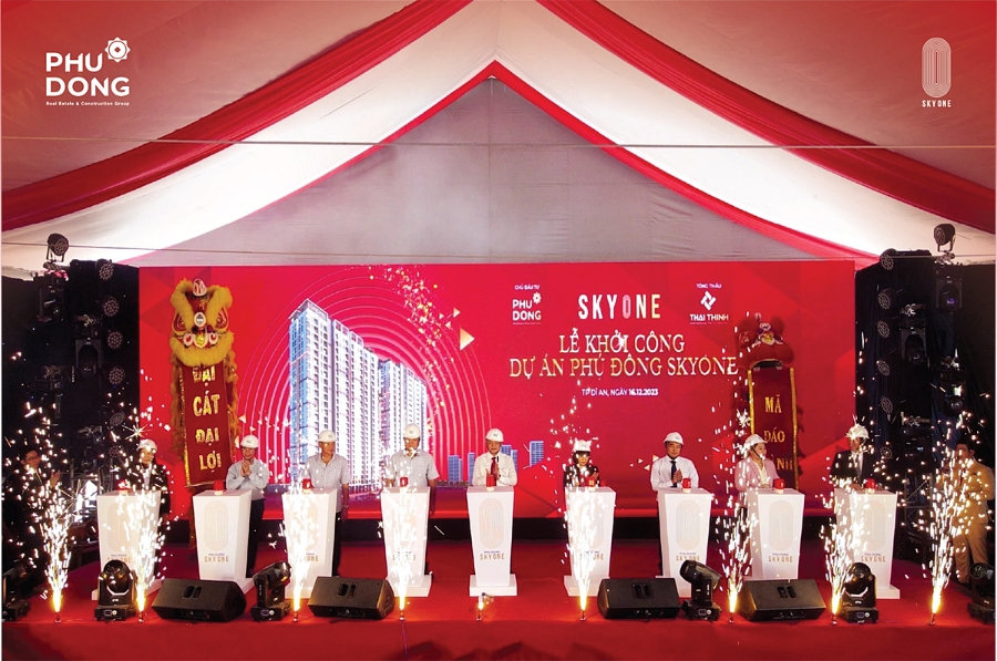 Nghi thức khởi công dự án Phú Đông SkyOne tại TP. Dĩ An, tỉnh Bình Dương.