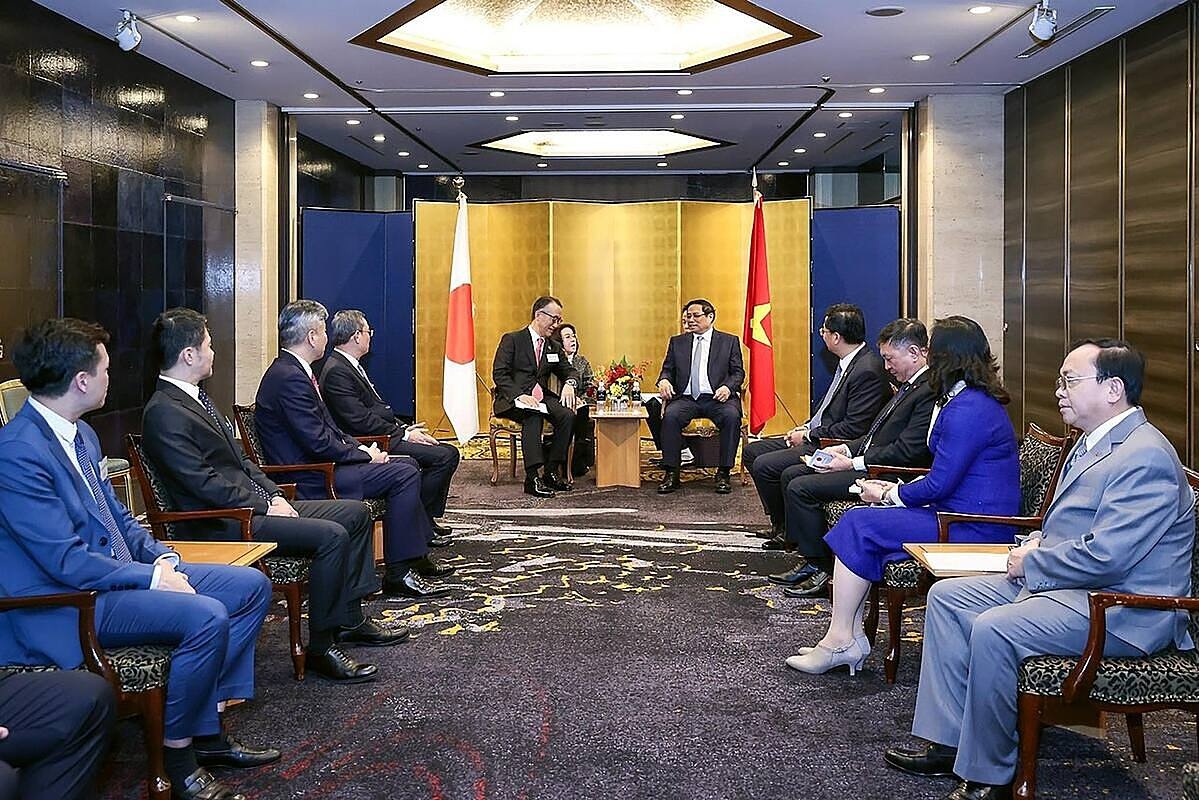 Buổi tiếp Chủ tịch Tập đoàn MUFG của Thủ tướng Phạm Minh Chính. Ảnh: Nhật Bắc