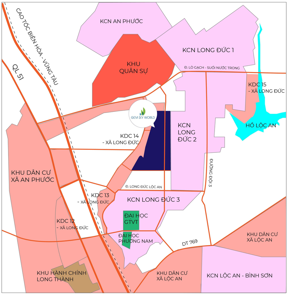 Vị trí đắc địa mang đến những giá trị phát triển cho dự án Gem Sky World.