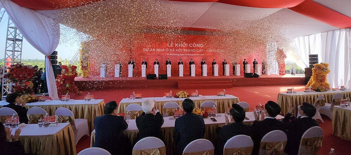 Khởi công khu nhà ở xã hội Happy Home Tràng Cát có mức đầu tư gần 6000 tỷ đồng.