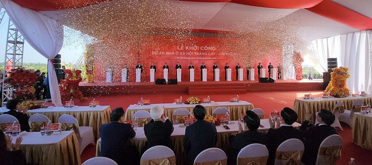 Khởi công khu nhà ở xã hội Happy Home Tràng Cát có mức đầu tư gần 6000 tỷ đồng.