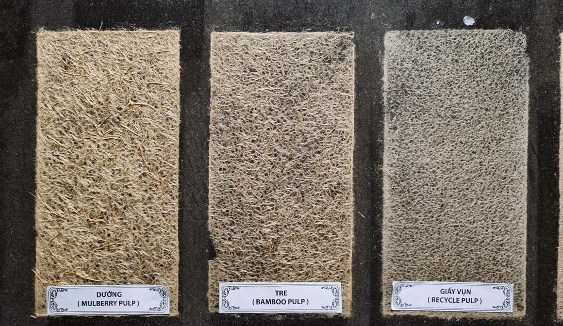 Trưng bày một số loại xơ sợi tại triển lãm THẮM.