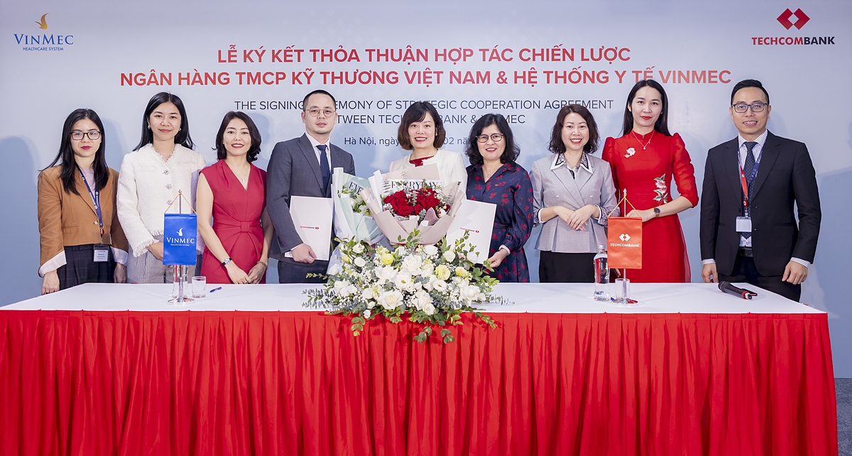 Lễ ký kết thỏa thuận hợp tác chiến lược giữa Techcombank và Vinmec.