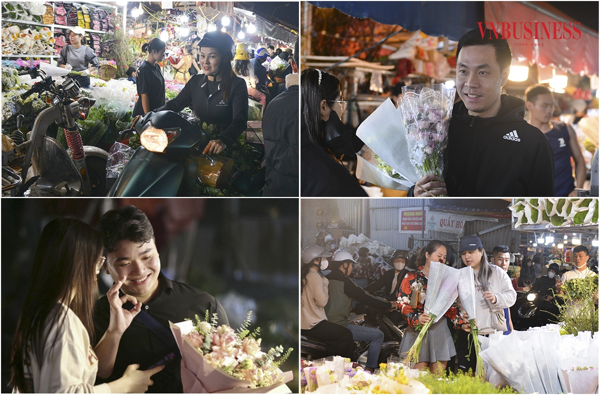 Rất nhiều bạn trẻ đã tranh thủ check-in sau khi lựa chọn được bó hoa ưng ý. Phạm Hòa