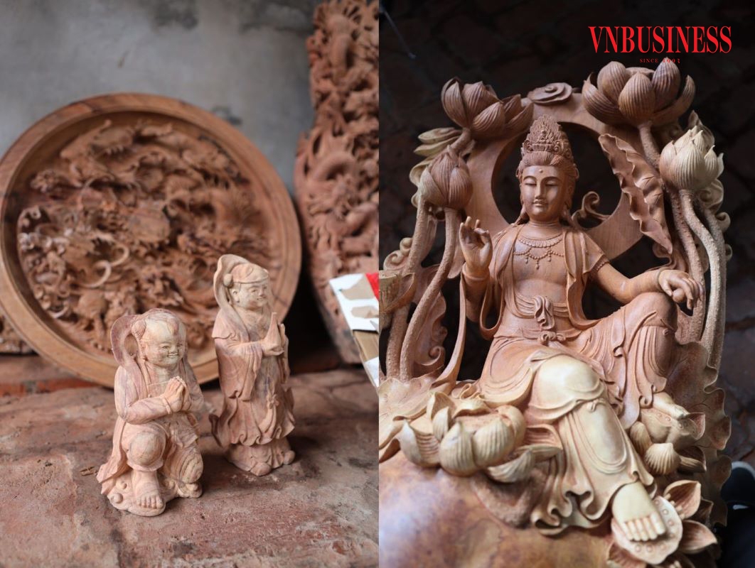 Các mặt hàng của HTX chủ yếu là làm theo đơn đặt hàng hoặc sáng tác tự do. Gồm các dòng sản phẩm như tranh cảnh, tranh rồng, tượng, cầu con giống, lọ lục bình các loại,...