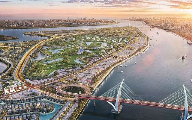 Vinhomes Royal Island có quy mô 877 ha, tọa lạc trọn vẹn trên đảo Vũ Yên, là đô thị đảo đầu tiên giữa trung tâm thành phố.