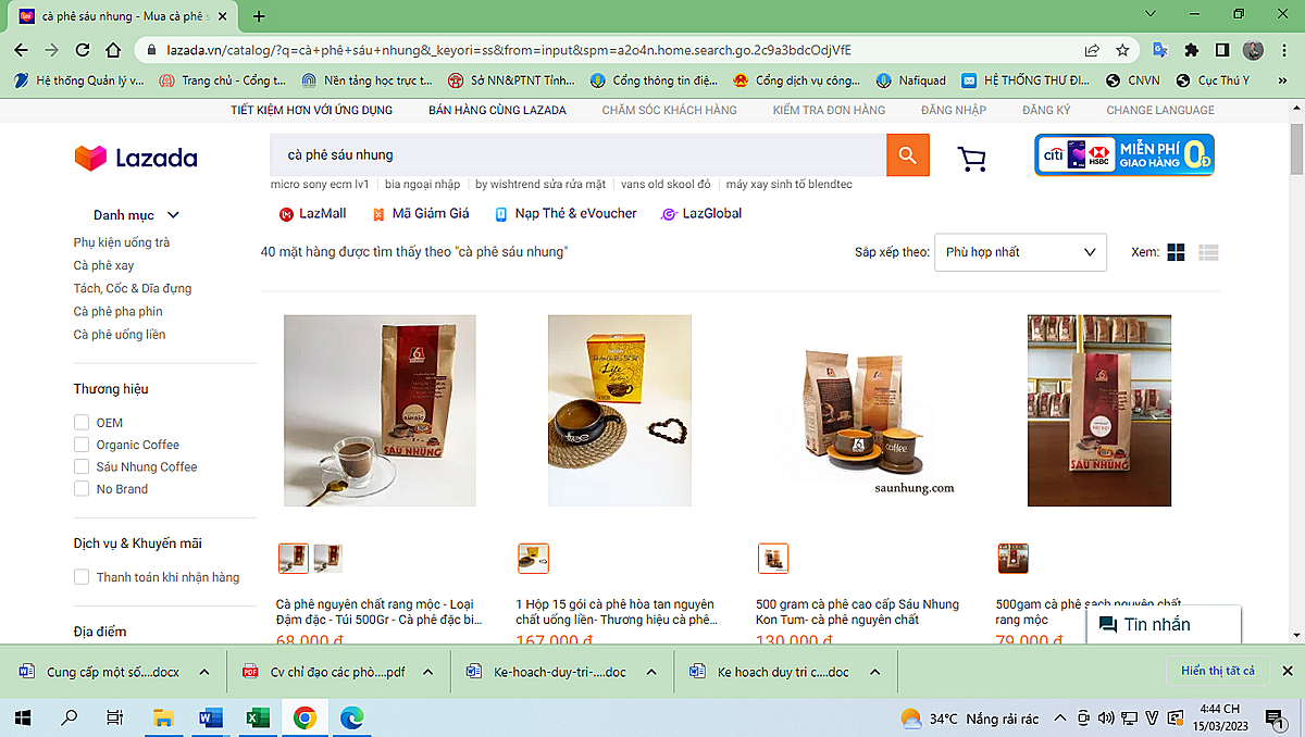 Cà phê Sáu Nhung đã được bán rộng rãi trên các sàn thương mại điện tử.