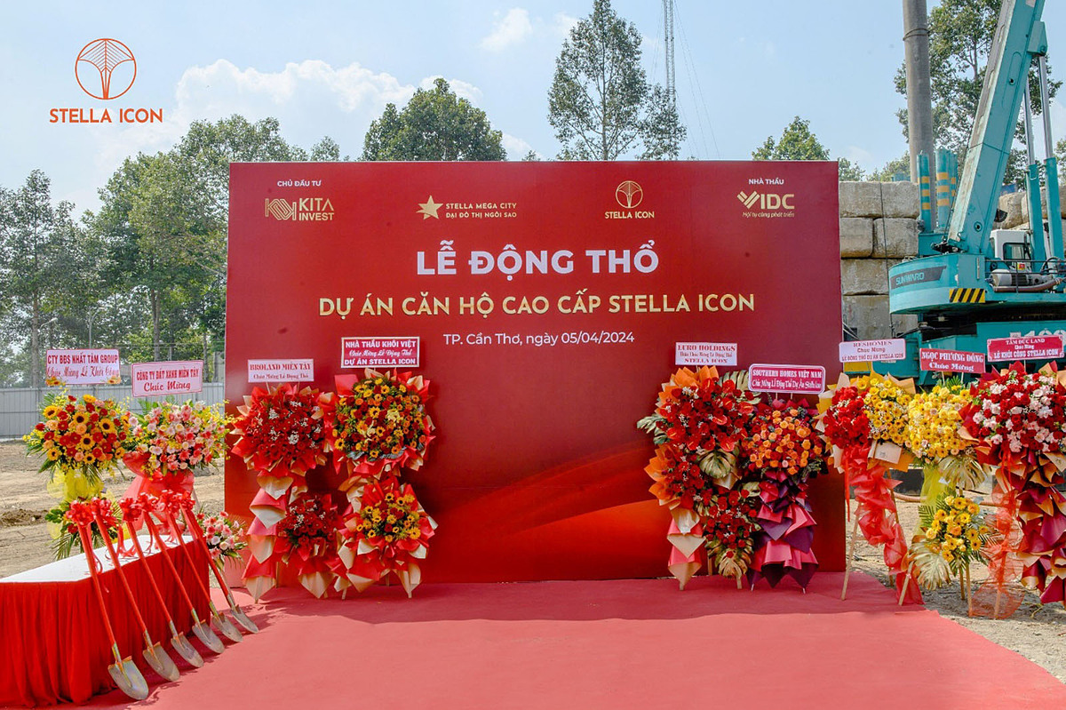 Lễ động thổ phân khu Stella Icon nằm trong Đại đô thị Ngôi sao Stella Mega City Cần Thơ.