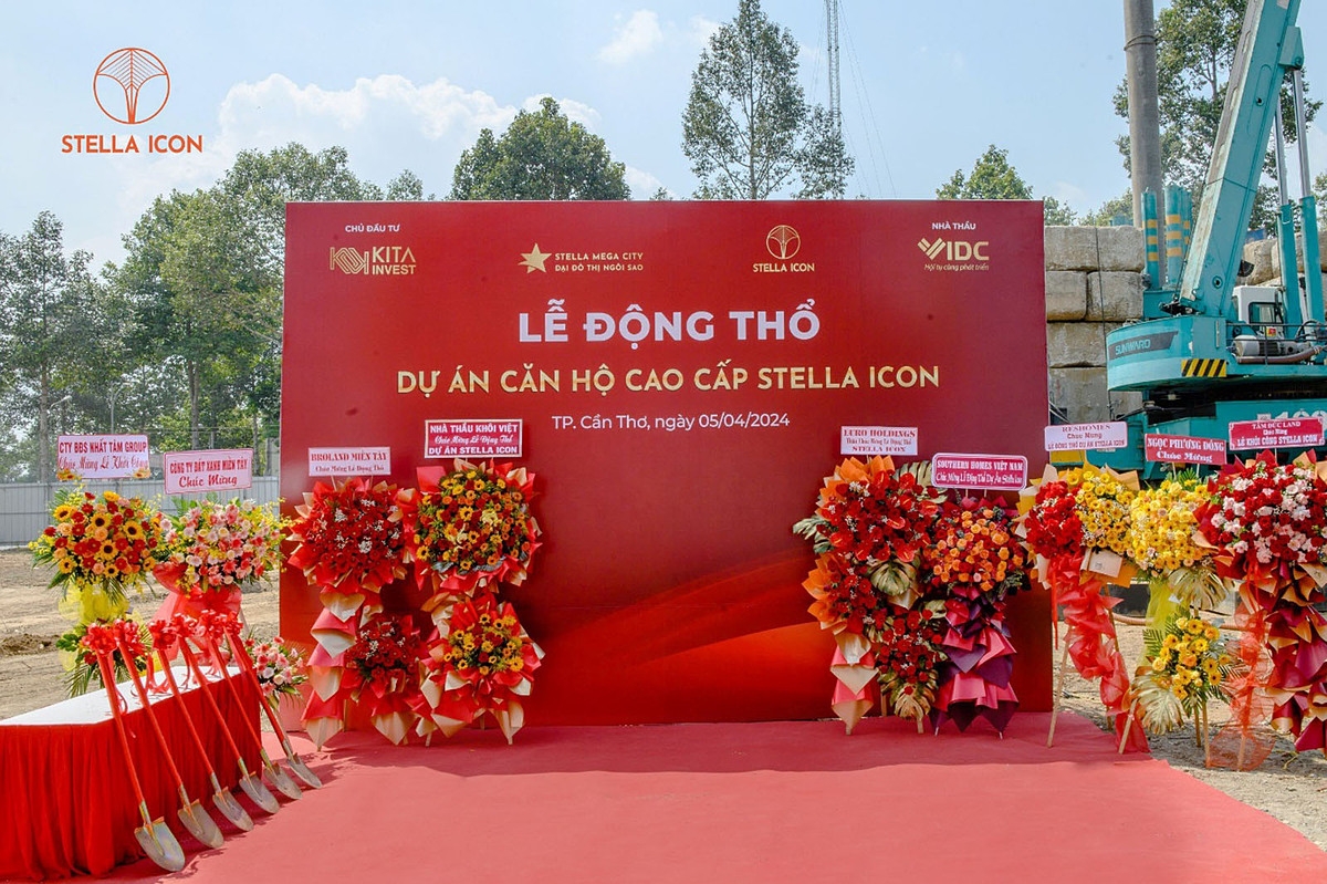 Lễ động thổ phân khu Stella Icon nằm trong Đại đô thị Ngôi sao Stella Mega City Cần Thơ.