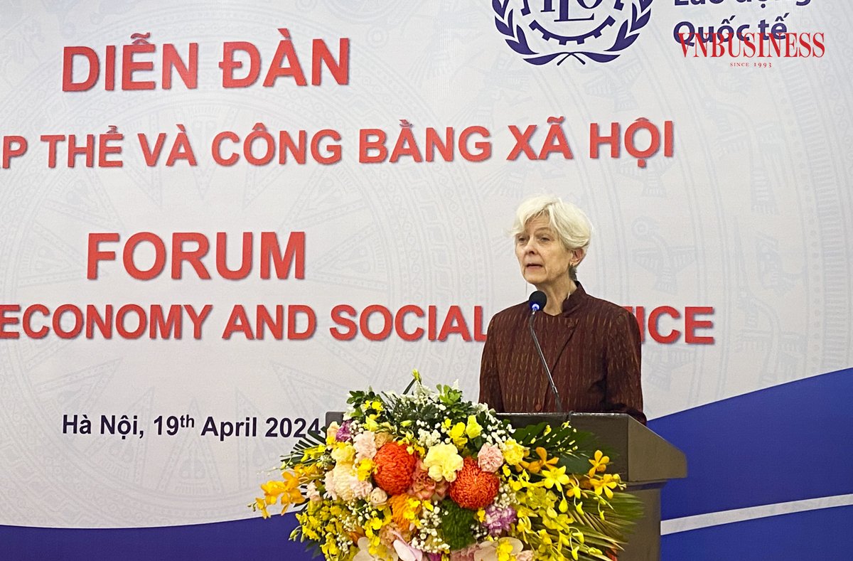 Bà Ingrid Christensen, Giám đốc ILO Việt Nam cho rằng Luật HTX năm 2023 đã mở ra những điều kiện thuận lợi để phát triển công bằng xã hội trong khu vực KTTT, HTX.