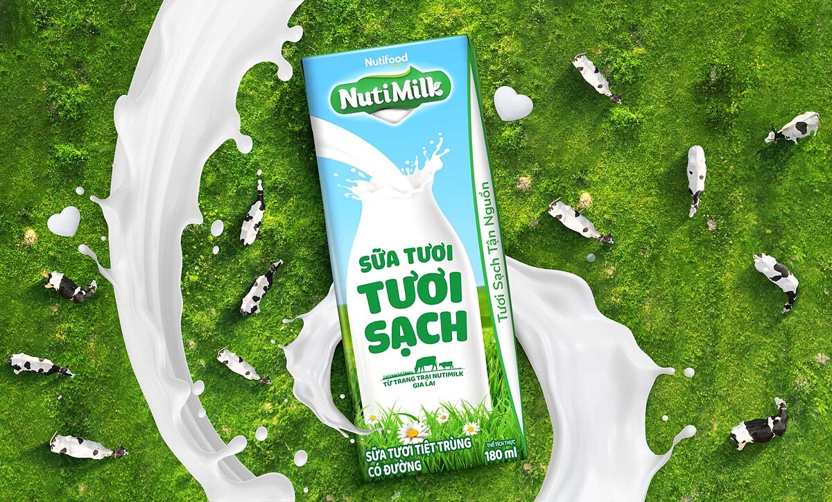 Sản phẩm Sữa Tươi Tươi Sạch NutiMilk của Nutifood.
