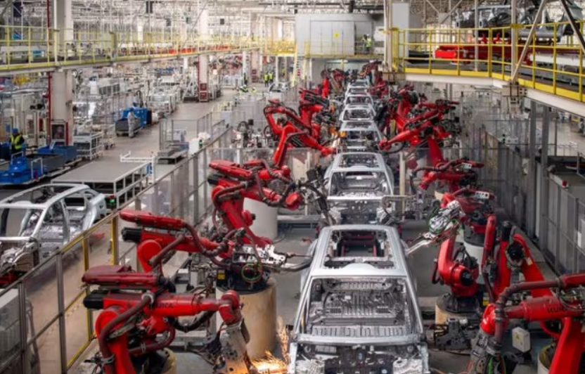 Dây chuyền sản xuất xe điện Leapmotor tại một nhà máy ở tỉnh Chiết Giang, Trung Quốc.