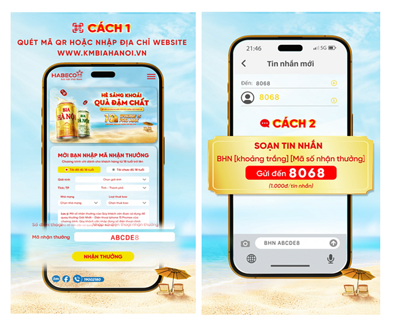 Cách thức tham gia & đổi thưởng chương trình khuyến mại của Bia Hà Nội Hè 2024.