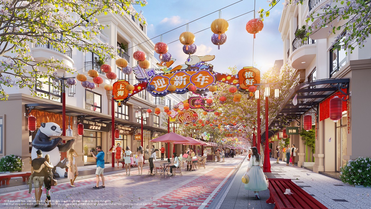 Phố đi bộ Litthe Shanghai được phát triển theo mô hình phố mua sắm China Town trên toàn cầu.