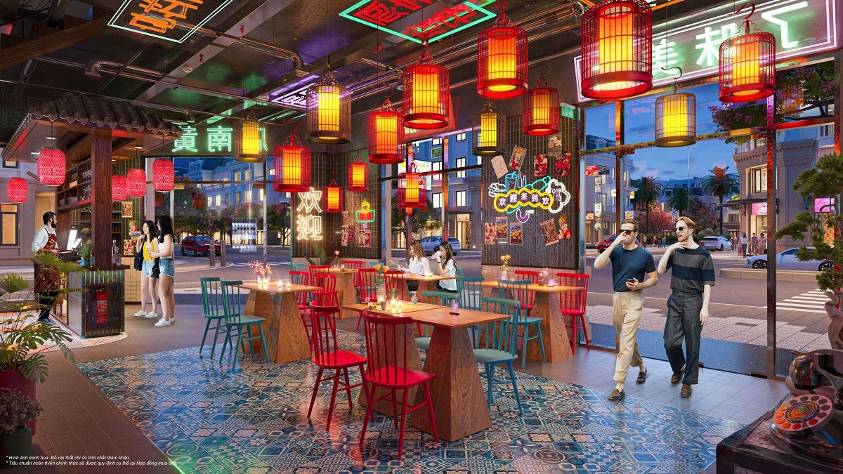 Mặt bằng kinh doanh sầm uất tại Vinhomes Golden Avenue.