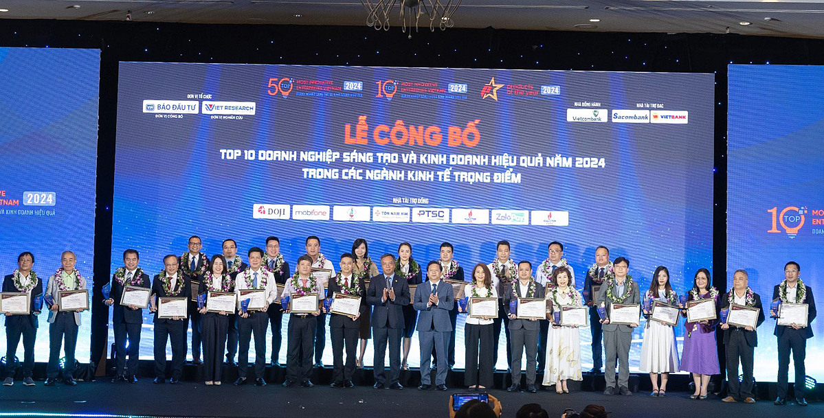 Ban tổ chức vinh danh Top 10 Doanh nghiệp sáng tạo kinh doanh hiệu quả ngành Bất động sản – Xây dựng năm 2024.