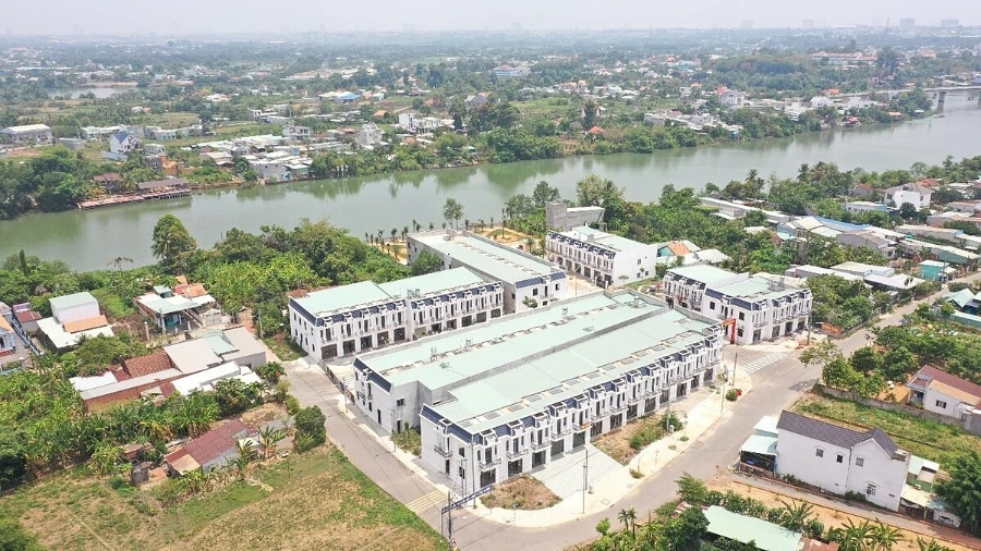 Tổng thể dự án Khu nhà ở thương mại ven sông Thạnh Phước do Công ty BDLand hợp tác với Công ty Kinh doanh Bất động sản Sài Gòn.