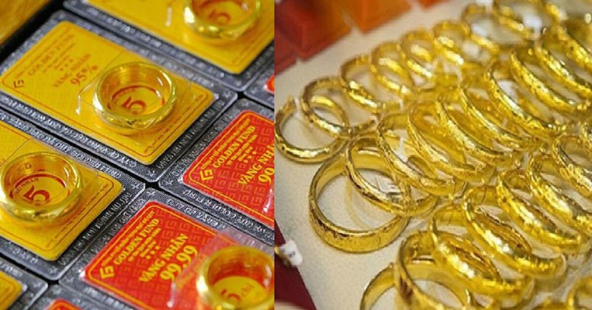 Giá vàng nhẫn điều chỉnh giảm khoảng từ 200.000 đồng/lượng chiều mua vào và 250.000 đồng/lượng chiều bán ra.