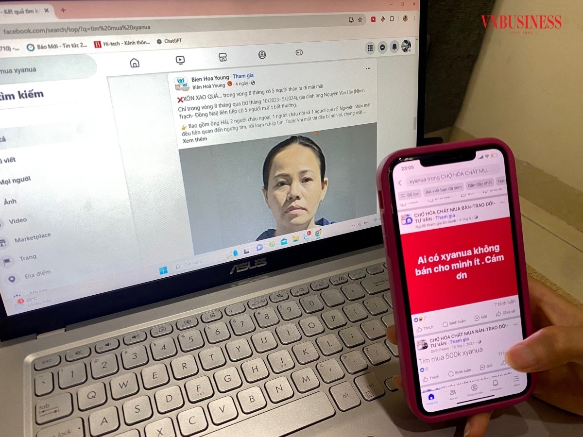 Một thực trạng đáng lo ngại khi người dùng quá dễ dàng để mua Xyanua trên các chợ mạng.