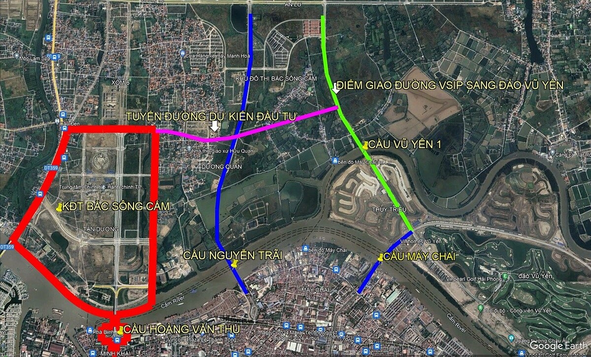 Tuyến đường &lpar; màu tím&rpar; sẽ được đầu tư 900 tỷ.