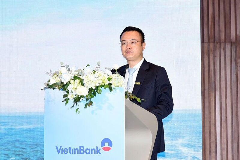 Phó Tổng Giám đốc VietinBank Nguyễn Đình Vinh phát biểu tại sự kiện.