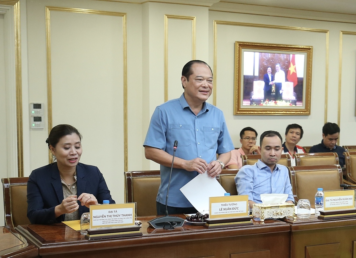 Thiếu tướng Lê Xuân Đức - Phó Cục trưởng Cục CSGT &lpar;Bộ Công an&rpar;, Chánh Văn phòng Hiệp hội thể thao CAND.