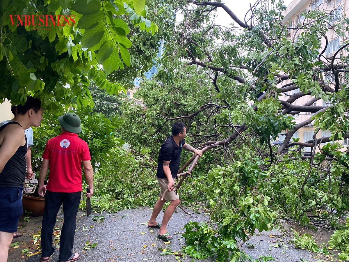 Hà Nội quyết tâm đảm bảo an toàn, không để xảy ra tình trạng thiếu thực phẩm, thuốc men sau bão &lpar;Ảnh: Phạm Hòa&rpar;.
