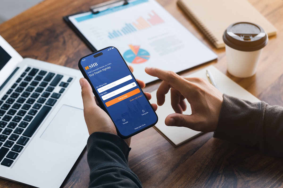 SHB Corporate Mobile cũng được thiết kế tính năng đăng nhập bằng sinh trắc học, nhận diện bằng vân tay/khuôn mặt nhằm tăng thêm một tầng bảo mật cho tài khoản.