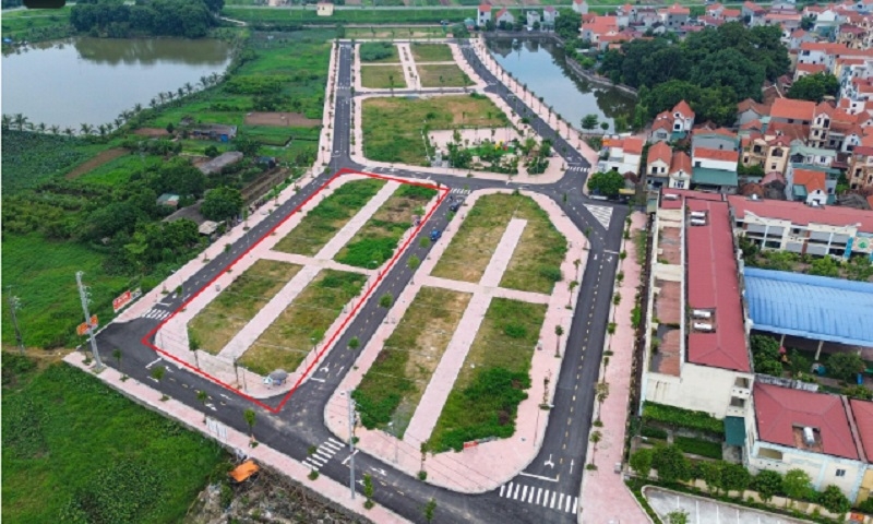 Lô đất được trúng giá hơn 100 triệu đồng/m2 tại huyện Thanh Oai &lpar;Hà Nội&rpar; hiện chưa nộp tiền trúng đấu giá và bỏ cọc.