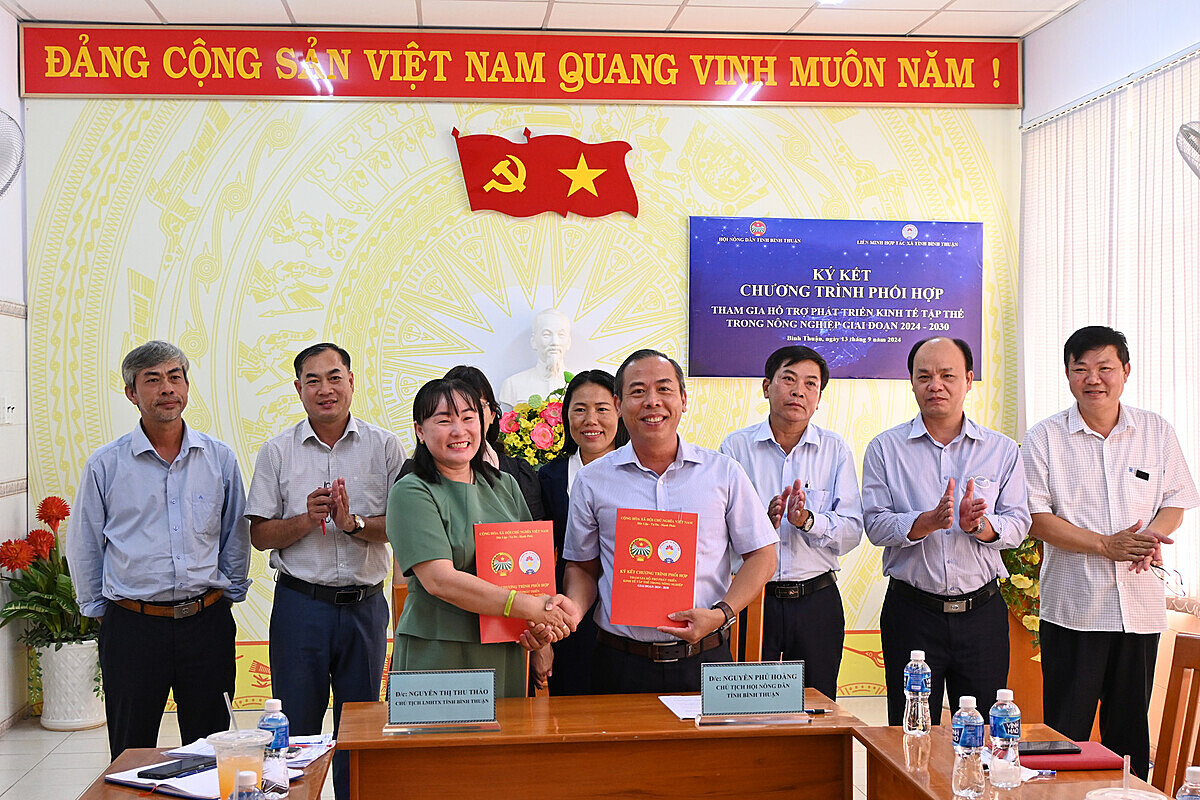 Việc bắt tay giữa Liên minh HTX tỉnh và Hội Nông dân tỉnh Bình Thuận sẽ giúp củng cố và tạo động lực phát triển khu vực kinh tế tập thể, HTX.