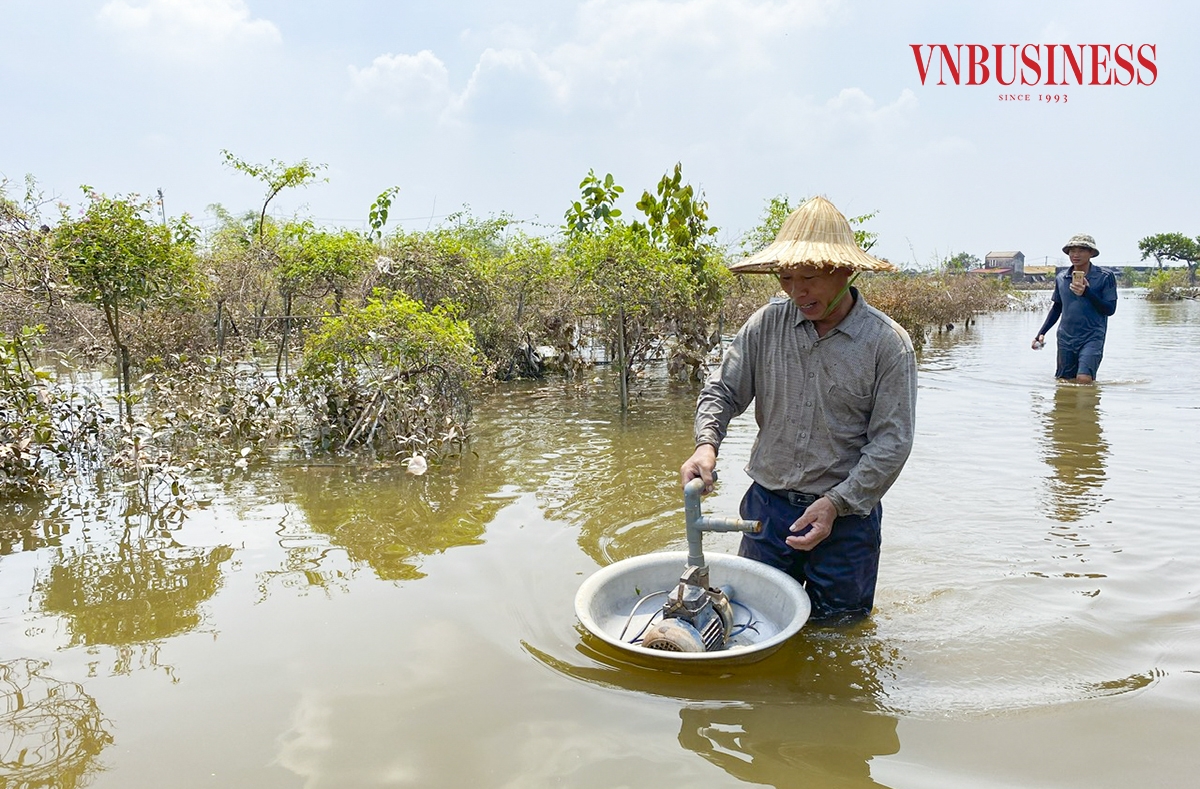 Thứ duy nhất có thể mang về là chiếc máy bơm đã ngâm trong nước cả tuần nay.