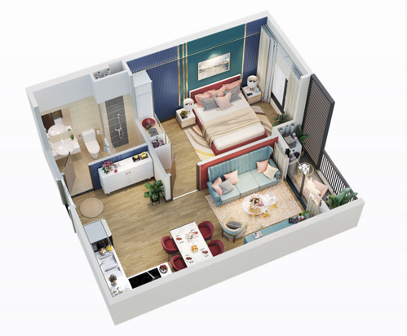 Với diện tích khiêm tốn, nhưng căn hộ nhỏ được thiết kế rất “chill” và tươi trẻ.