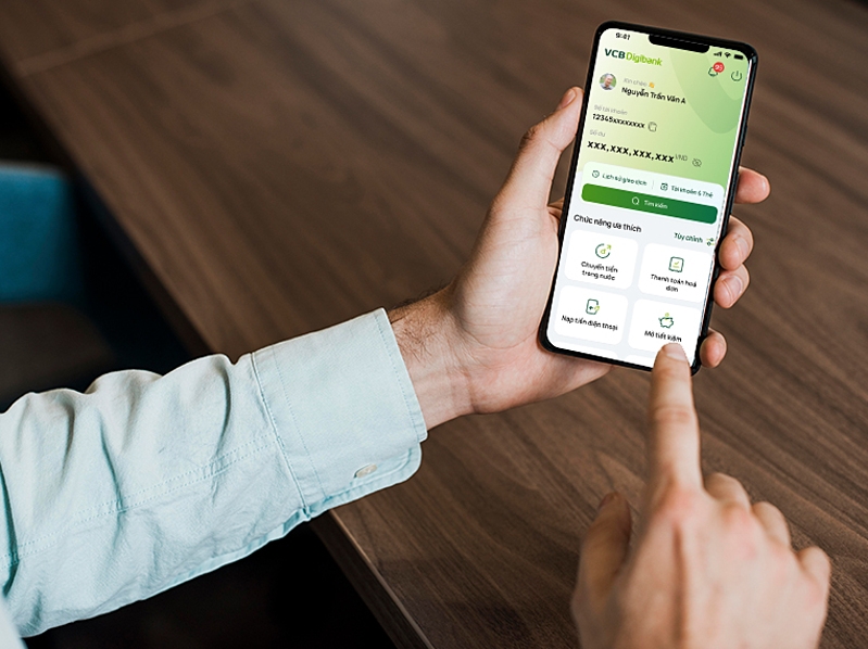 VCB Digibank có thêm giao diện an vui: chữ to, số rõ, phù hợp với khách hàng lớn tuổi.