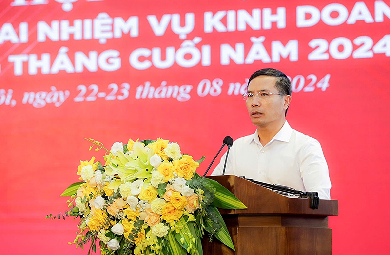 Đồng chí Phạm Đức Ấn - Bí thư Đảng ủy, Chủ tịch HĐTV phát biểu khai mạc Hội nghị.