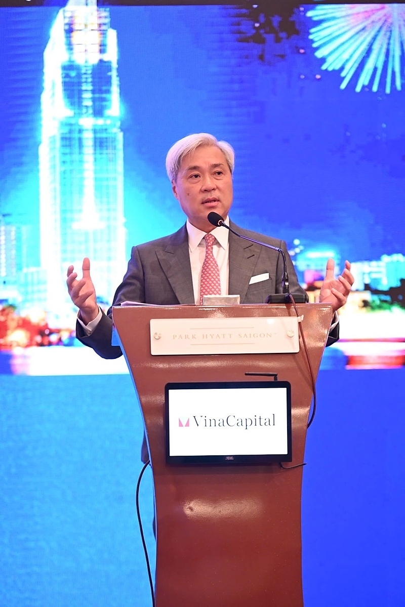 Ông Don Lam, Tổng giám đốc và Cổ đông sáng lập Tập đoàn VinaCapital, phát biểu tại hội nghị.