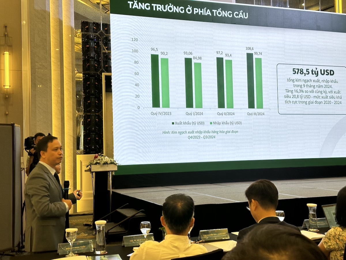 TS. Nguyễn Quốc Việt, Phó Viện trưởng VEPR trình bày tại toạ đàm.