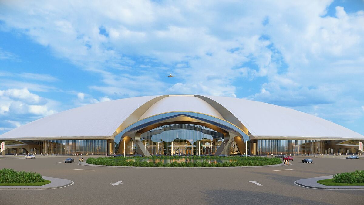 Thiết kế hình vòm cũng tạo sự mềm mại, thanh thoát, như cánh tay đang dang rộng để chào đón du khách trong và ngoài nước.