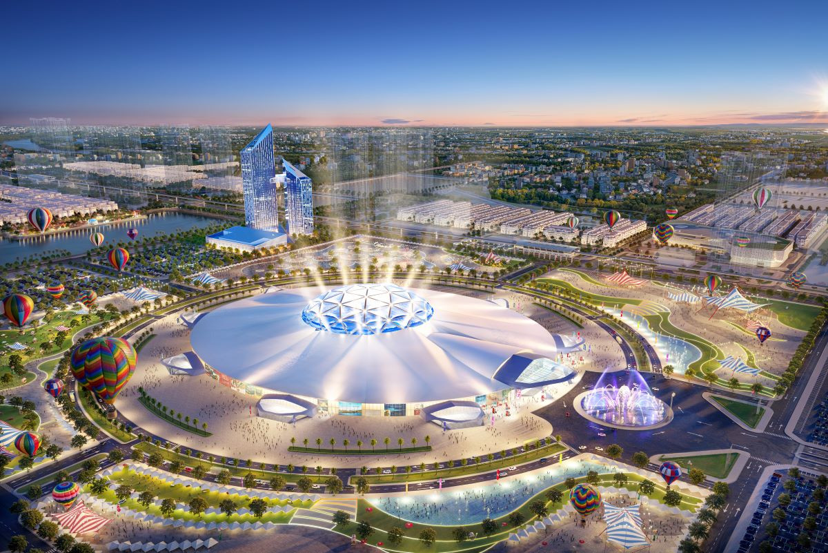 Trung tâm Hội chợ Triển lãm Quốc gia mở ra tiềm năng đầu tư tại khu vực Đông Bắc Hà Nội &lpar;Ảnh phối cảnh&rpar;.