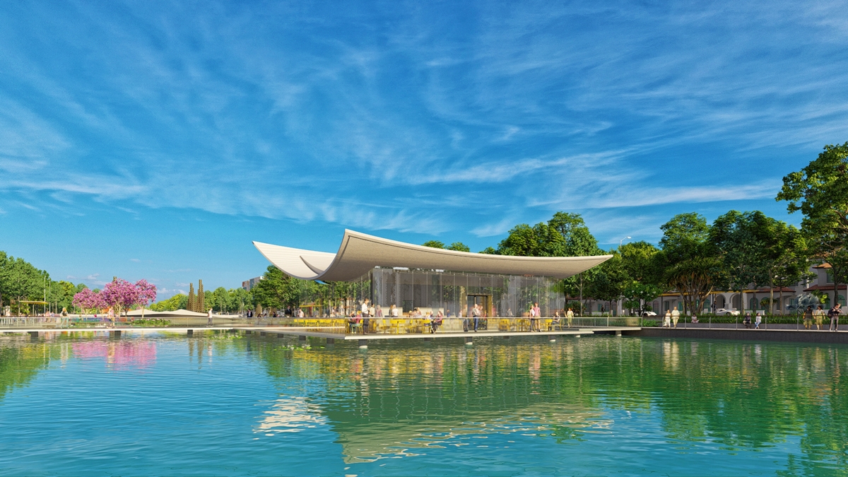 Các “khoảng nghỉ” dọc trục đại lộ mang cảm hứng Việt Nam.