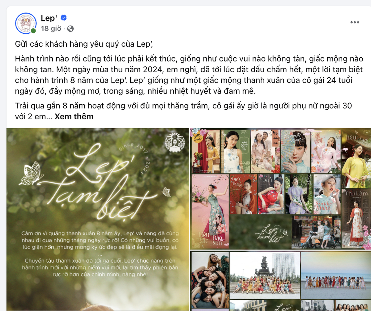 Lep' - thương hiệu thời trang nữ nổi tiếng với những chiếc váy hoa nhí - chính thức rút khỏi thị trường sau 8 năm hoạt động khiến nhiều người tiếc nuối.